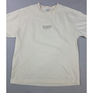 Cotton On Mens L Off Schedule England Box Fit Beige Graphic Tee Casual